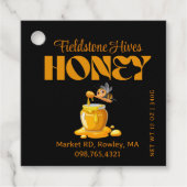 Black Bee Honey Label Metallic Gold Text (Voorkant)