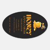 Black Bee Honey Label Metallic Gold Text (Voorkant)