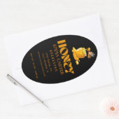 Black Bee Honey Label Metallic Gold Text (Envelop)