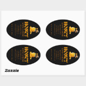 Black Bee Honey Label Metallic Gold Text (Vel)