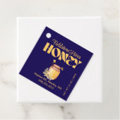 Black Bee Honey Label Metallic Gold Text  (In situ)