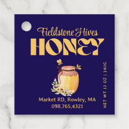 Black Bee Honey Label Metallic Gold Text 