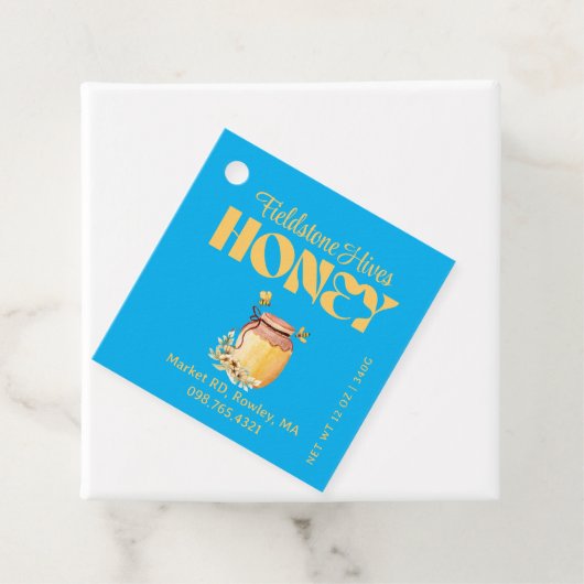 Black Bee Honey Label Metallic Gold Text (In situ)