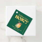 Black Bee Honey Label Metallic Gold Text  (In situ)