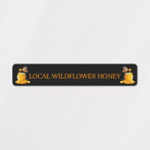 Black Bee Honey Label Metallic Gold Text (Design 1)