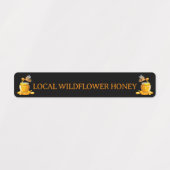 Black Bee Honey Label Metallic Gold Text (Design 2)