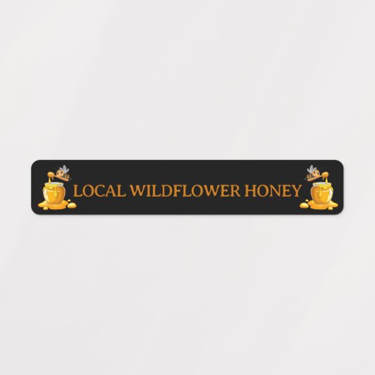 Black Bee Honey Label Metallic Gold Text (Design 2)
