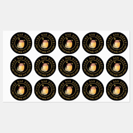 Black Bee Honey Label Metallic Gold Text 