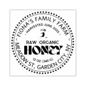 Black Bee Honey Label Metallic Gold Text Rubberstempel (Afrduk)