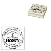 Black Bee Honey Label Metallic Gold Text Rubberstempel (Gestempeld)