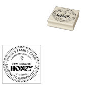 Black Bee Honey Label Metallic Gold Text Rubberstempel (Gestempeld)