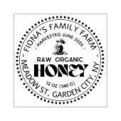 Black Bee Honey Label Metallic Gold Text Rubberstempel (Afrduk)