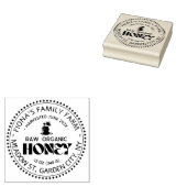 Black Bee Honey Label Metallic Gold Text Rubberstempel (Gestempeld)