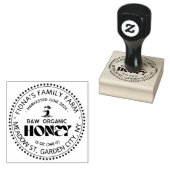 Black Bee Honey Label Metallic Gold Text Rubberstempel (Gestempeld)