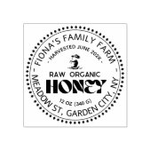 Black Bee Honey Label Metallic Gold Text Rubberstempel (Afrduk)