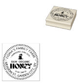 Black Bee Honey Label Metallic Gold Text Rubberstempel (Gestempeld)