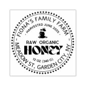 Black Bee Honey Label Metallic Gold Text Rubberstempel (Afrduk)