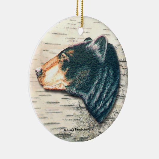 Black Beer Birch Bark Art Keramisch Ornament (Rechts)