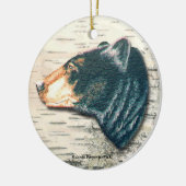 Black Beer Birch Bark Art Keramisch Ornament (Links)