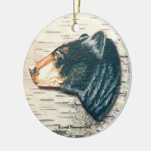Black Beer Birch Bark Art Keramisch Ornament (Links)