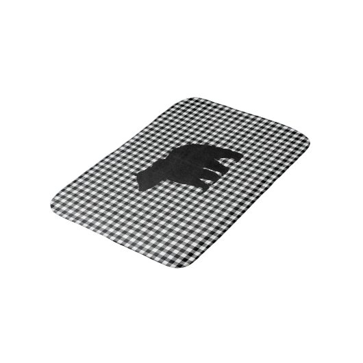Black Beer Buffalo Check Bath Mat (Gekanteld)