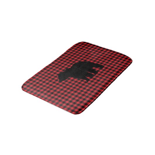 Black Beer Buffalo Check Bath Mat (Gekanteld)
