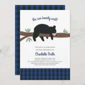 Black Beer Cub baby shower-uitnodiging Kaart (Voorkant / Achterkant)