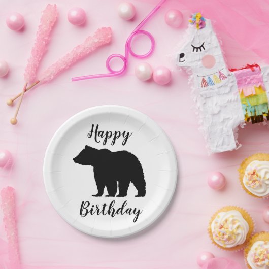 Black Beer Happy Birthday Camper Paper Borden Papieren Bordje (Feest)