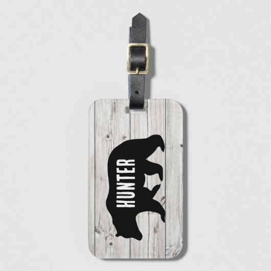 Black Beer Lodge Hunter Rustic Custom Bagagelabel (Voorkant (verticaal))