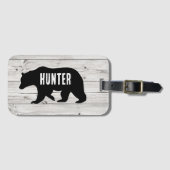 Black Beer Lodge Hunter Rustic Custom Bagagelabel (Voorkant (horizontaal))