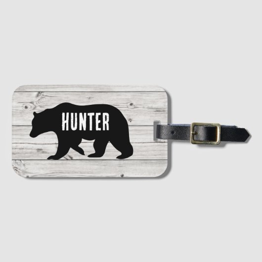 Black Beer Lodge Hunter Rustic Custom Bagagelabel (Voorkant (horizontaal))