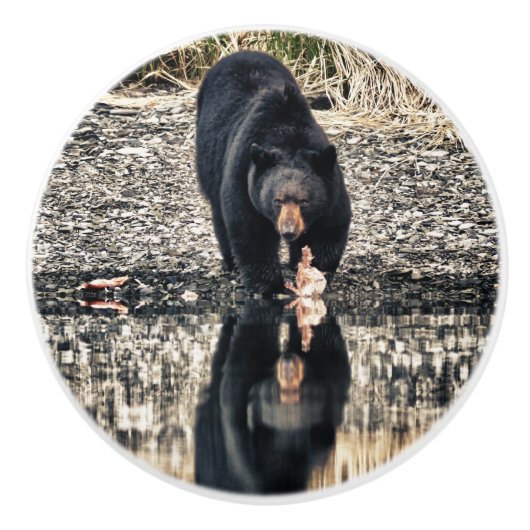 Black Beer Reflections Keramische Knop (Voorkant)