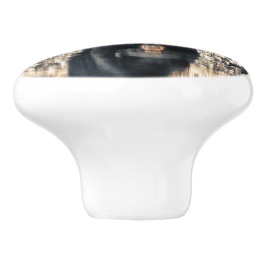 Black Beer Reflections Keramische Knop (Zijkant)