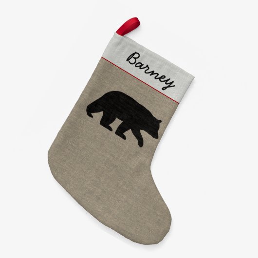 Black Beer Silhouette Wilderness Wildlife County Kleine Kerstsok (Voorkant (Hangend))