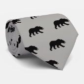 Black Beer Silhouettes Patroon | Wildlife Gray Stropdas (Opgerold)
