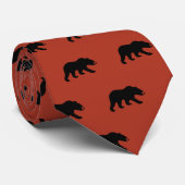 Black Beer Silhouettes Patroon | Wildlife Red Stropdas (Opgerold)