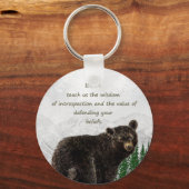 Black Beer Totem Animal Spirit Guide Sleutelhanger (Voorkant)