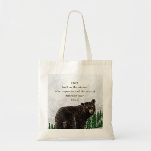 Black Beer Totem Animal Spirit Guide Tote Bag (Voorkant)
