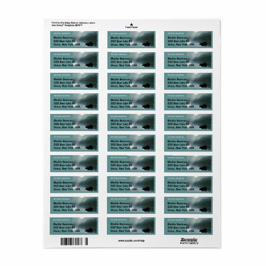 BLACK BEER Wildlife Return Address Labels (Full Sheet)