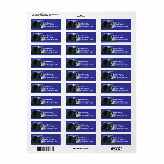 BLACK BEER Wildlife Return Address Labels (Full Sheet)