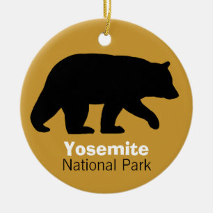 Black Beer Yosemite National Park Custom Holiday Keramisch Ornament