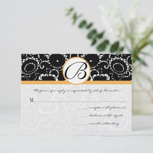 Black Beesax Sunflower Weddenschap Kaarten RSVP Kaartje (Staand voorkant)