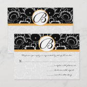 Black Beesax Sunflower Weddenschap Kaarten RSVP Kaartje (Voorkant / Achterkant)