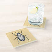 Black Beetle Glazen Onderzetter (Schuin)
