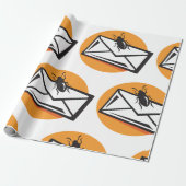 Black Beetle Insect on Envelope Cadeaupapier (Uitgerold)