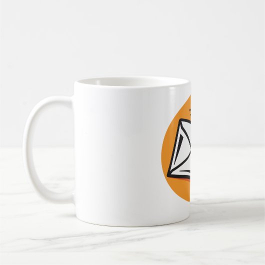 Black Beetle Insect on Envelope Koffiemok (Links)