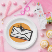 Black Beetle Insect on Envelope Papieren Bordje (Feest)