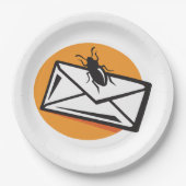 Black Beetle Insect on Envelope Papieren Bordje (Voorkant)