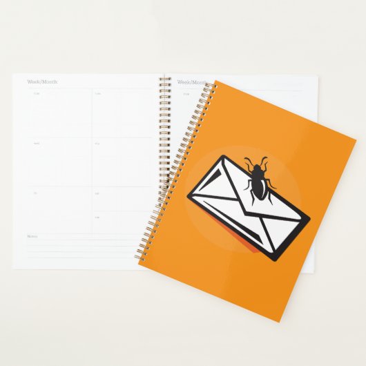 Black Beetle Insect on Envelope Planner (Display)
