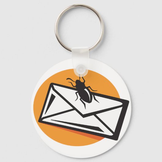 Black Beetle Insect on Envelope Sleutelhanger (Voorkant)